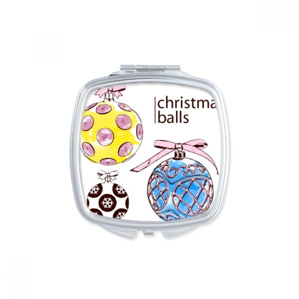 Miroir de poche Joyeux Noël cœur coloré pour retouches maquillage
