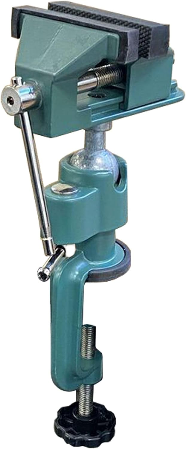 Michihamono Woodworking Vice Tool 360 Degree Swivel Woodcarving Adjustable Clamp-On Table Vise, for Wood Cutting & Gluing