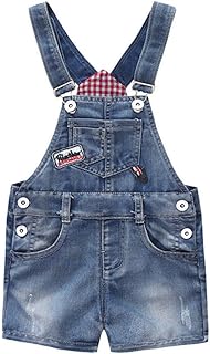 Kidcool Baby Little Girl Jean Overalls,Big Ripped Denim Shortall