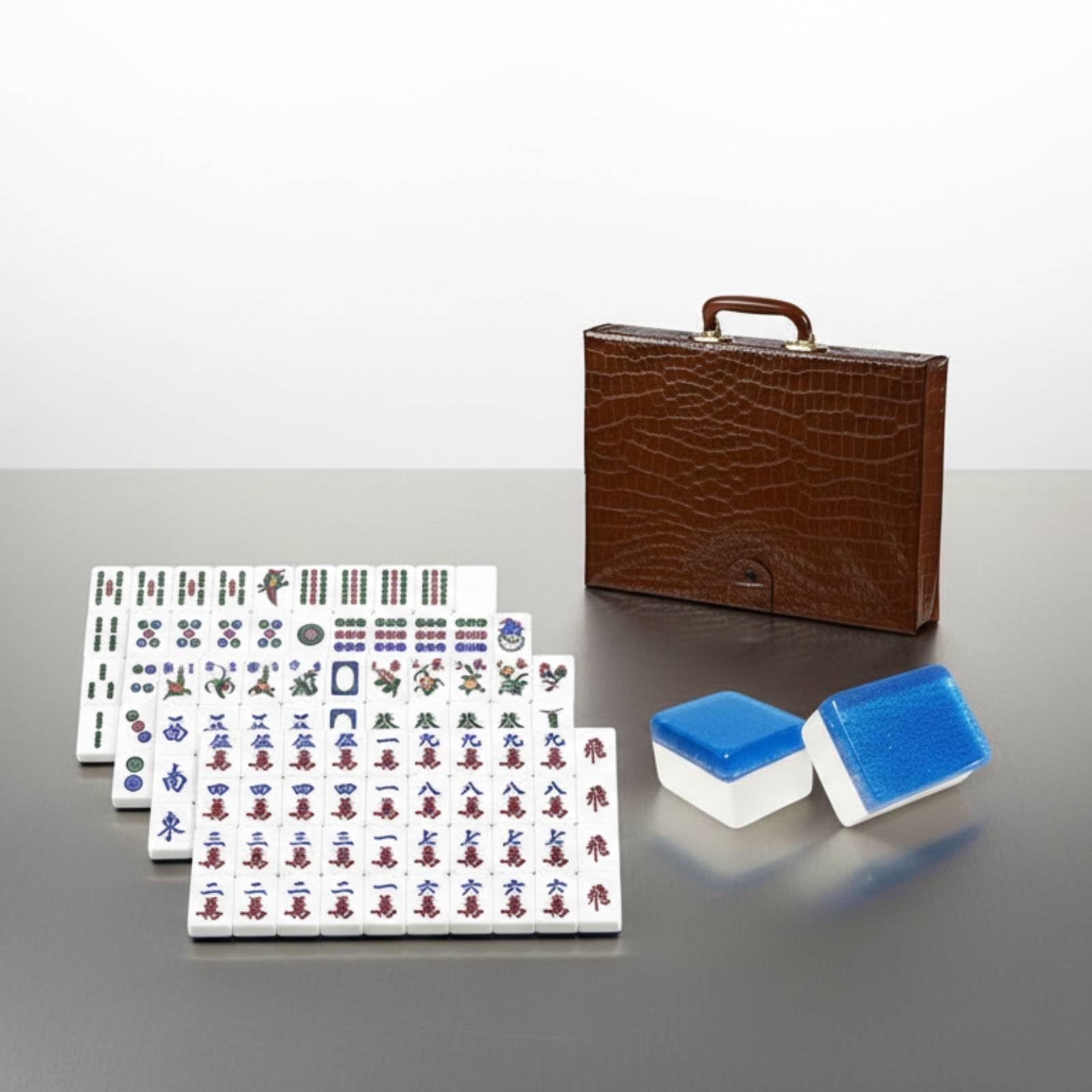 Mahjong Artigianato Acrilico Ensemble da Gioco Classico Tesserine Resistenti Pressione Marcature Visibili Ideale Adatto per Momenti Feste Casa, Nero+Argento