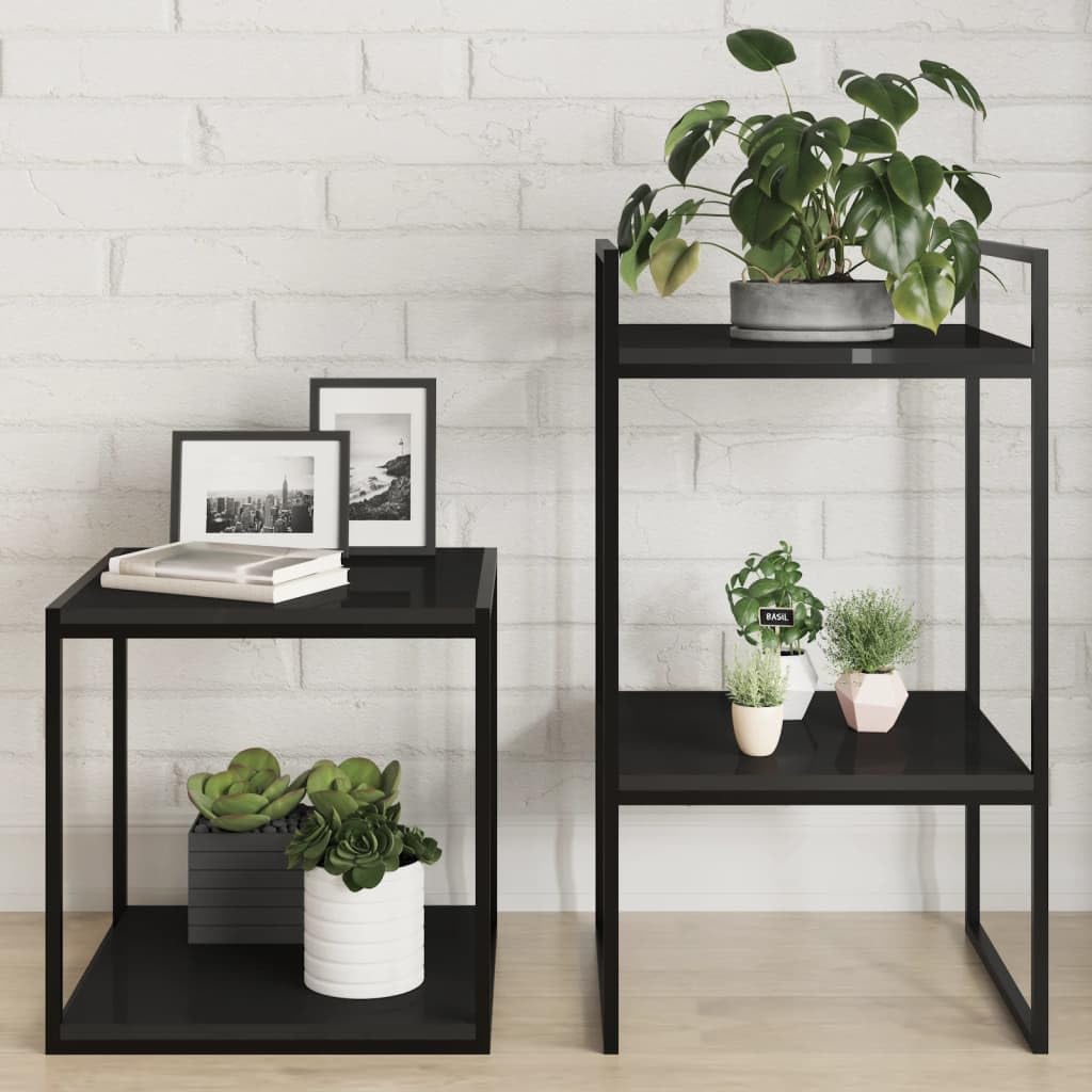 Mangloder Bücherregal Bretter 8 STK. Hochglanz Schwarz 40 x 40 x 1,5 cm Holzwerkstoff, modular, erweiterbar, für Regal System Wand Stand Buch Aufbewahrung im Wohnzimmer Büro