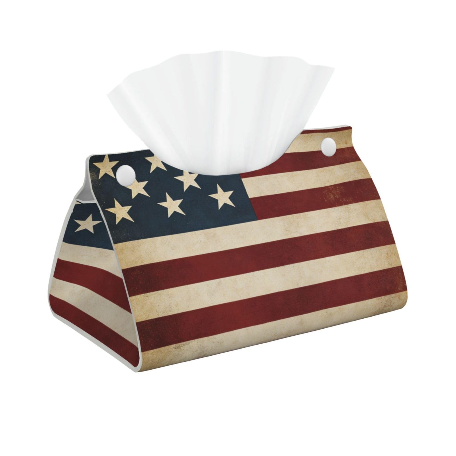 Star Quilt Long Leather Tissue Box Cover-Waterproof PU Leather Tissue Holder for Bathroom, Decorative Rectangular Tissue Case