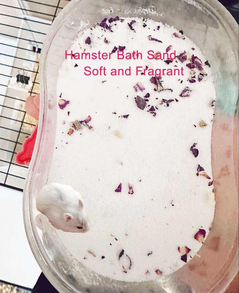 Arena de baño libre de polvo, arena natural del desierto, arena de baño perfumada, limpia y pequeña bañera de animales para hámster, chinchilla (4.5 libras/2 kg)