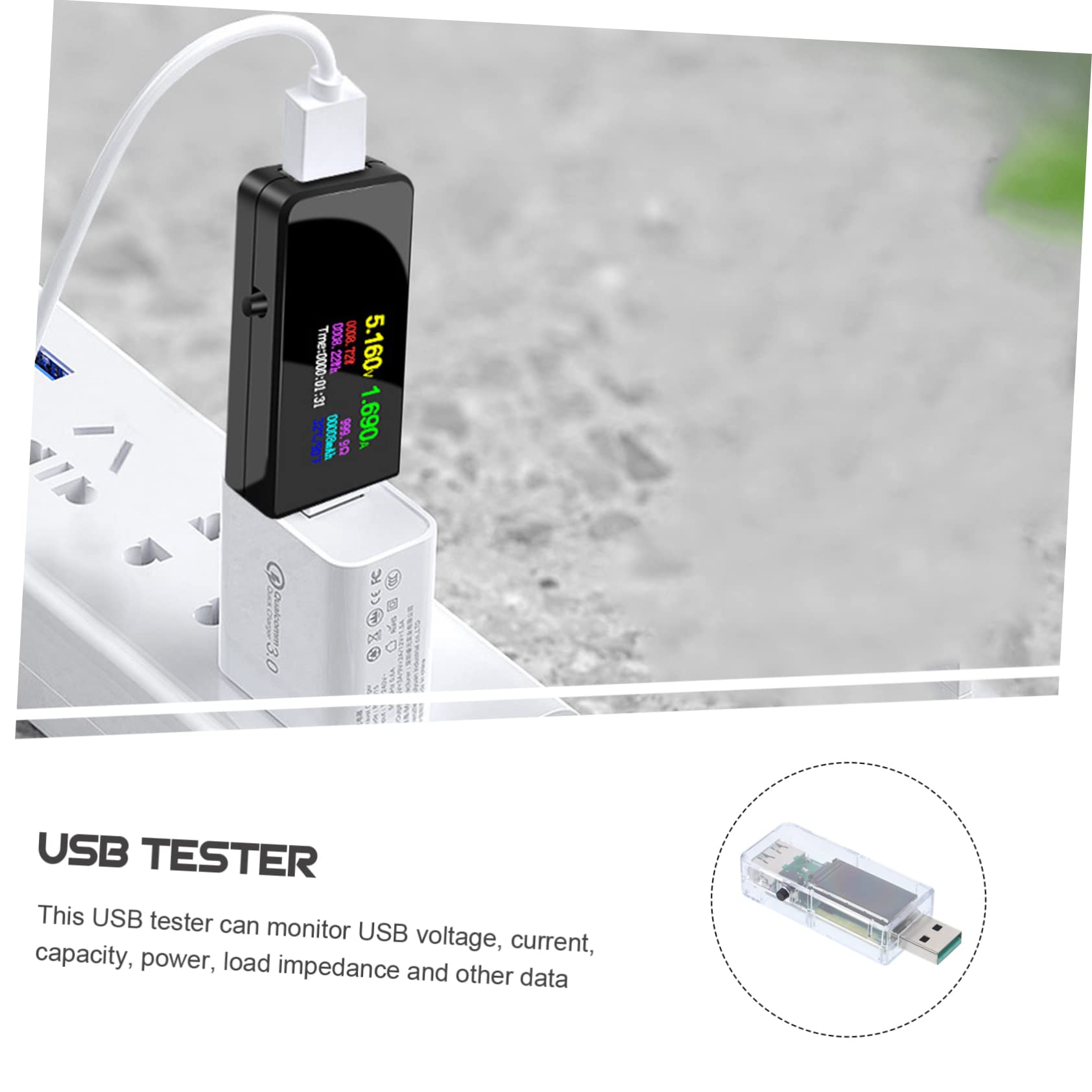OSALADI 5stücke Usb Tester Mit Farbdisplay Spannungsmesser Für Usb-anschlüsse Überwachung Von Kapazität Und Leistung Für Ladegeräte Und Powerbanks