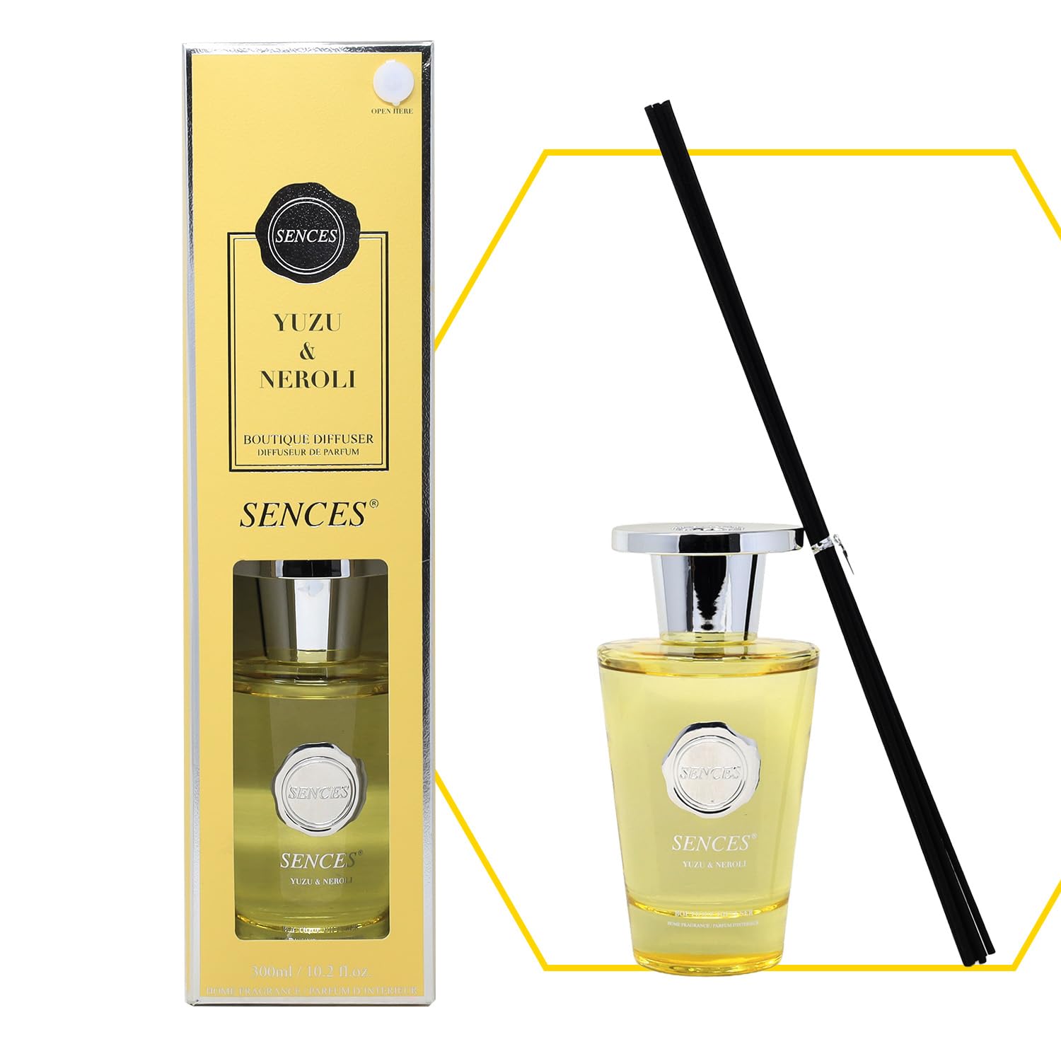 Baltus Reed Diffuser 300Ml Scented Wick Fragrance Yuzu Neroli Aroma Air Freshner