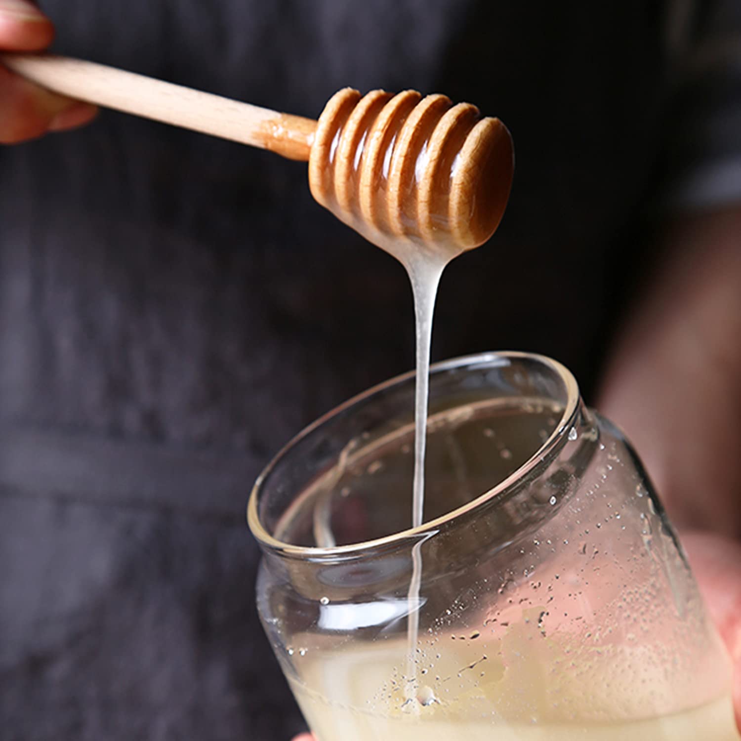 30 Spargimiele In Legno 8 Cm - Per Barattoli Di Miele, Matrimoni, Regali - Foto 11