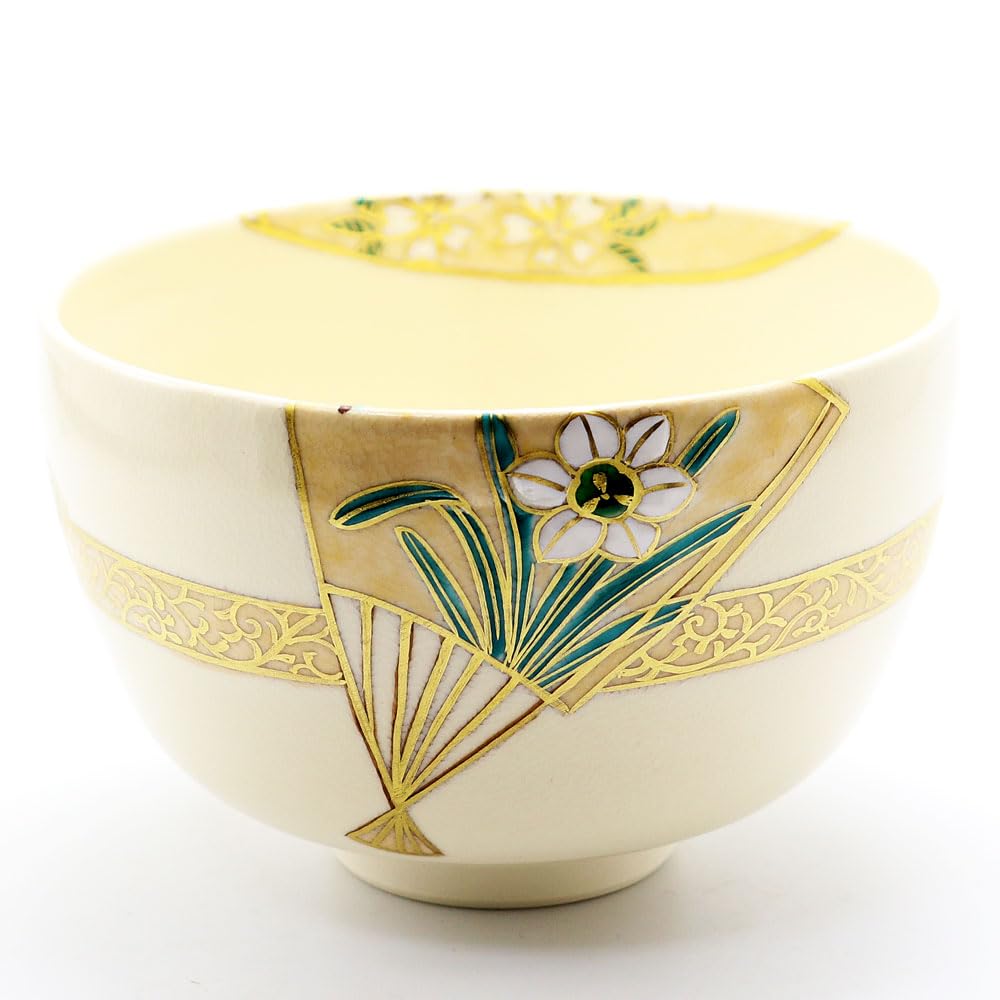 美品　陶芸　茶道具　抹茶碗　茶　碗　白色に入った模様が美しい　茶道　共箱付き Amazon | 抹茶碗 色絵茶碗 「扇面草花」 木箱入り 通年物 茶道具