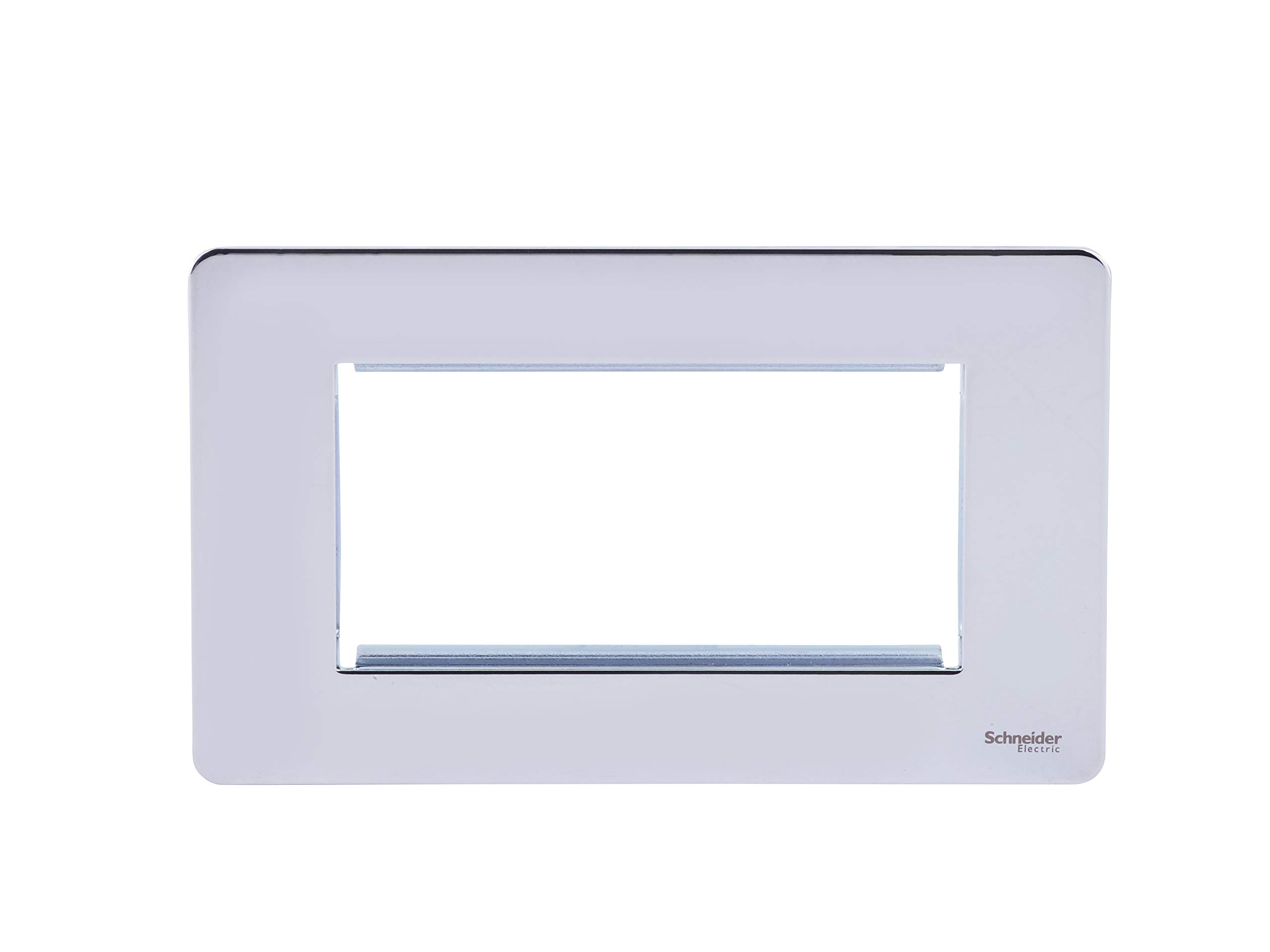 Schneider Electric - Ultimate screwless flat plate (USFP) Euro plates compatible with easy to install clip in modules allowing you to customise your own euro module socket - Chrome - GU8480PC