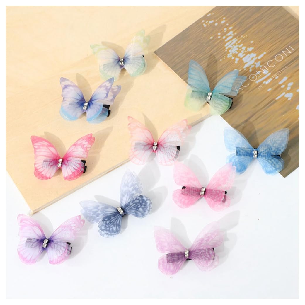 30 Stück 3D-Schmetterlings-Haarclips – Bunt, Glitzernd, Mit Alligator-Clips – Perfekt Für Mädchen & Frauen