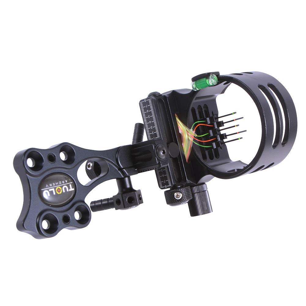 AMEYXGS Tiro con L'Arco Bow Sight Mirino per Arco Composto 5 Pin Vista Mirini Regolabile Mancino e Destrorso