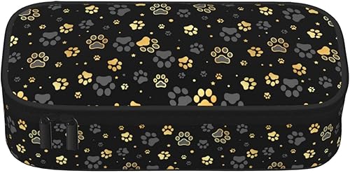 Miniatura 2 de Perinsto Estuche de lápices Golden Dogs Animal Paws de gran capacidad, caja de papelería con múltiples compartimentos, organizador de escritorio