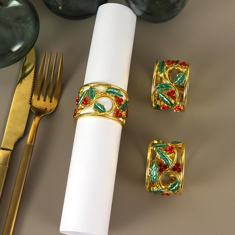 Serviettenschnallen für Tischdeko 24 Teiliges Set Aus Durchbrochenen Strass Serviettenringen für Hochzeitsfeiern Geburtstage Jubiläen und Familienfeste Farbenfroh