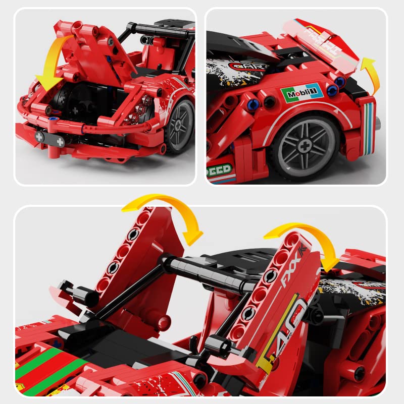 litodinogo TGL T3004 Technik Zurückziehen Auto Bausteine,Modellauto-Bausatz, Spielzeugauto, Rennauto,Rennwagen für… – Bild 3