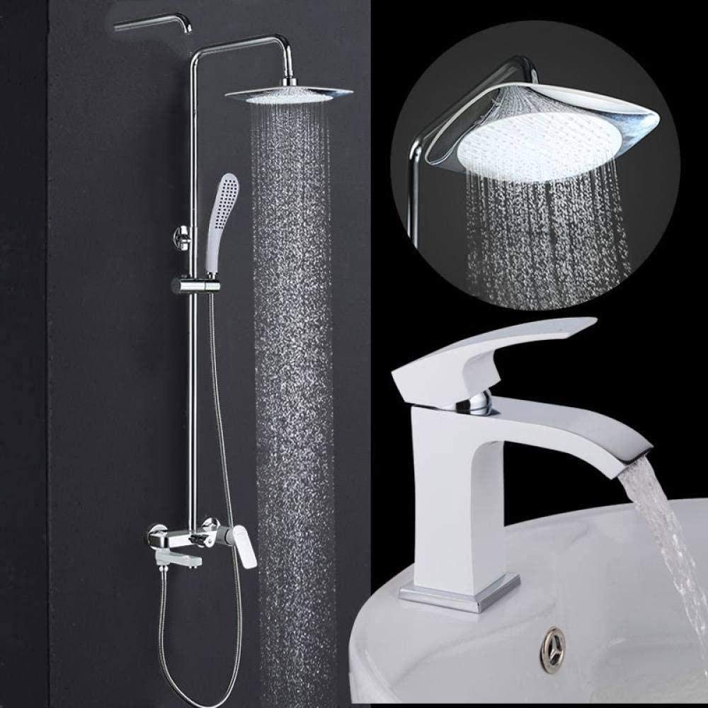 OZBMA Shower Set White Bathtub Faucets Bathroom Mixer Tap Faucet Basin System