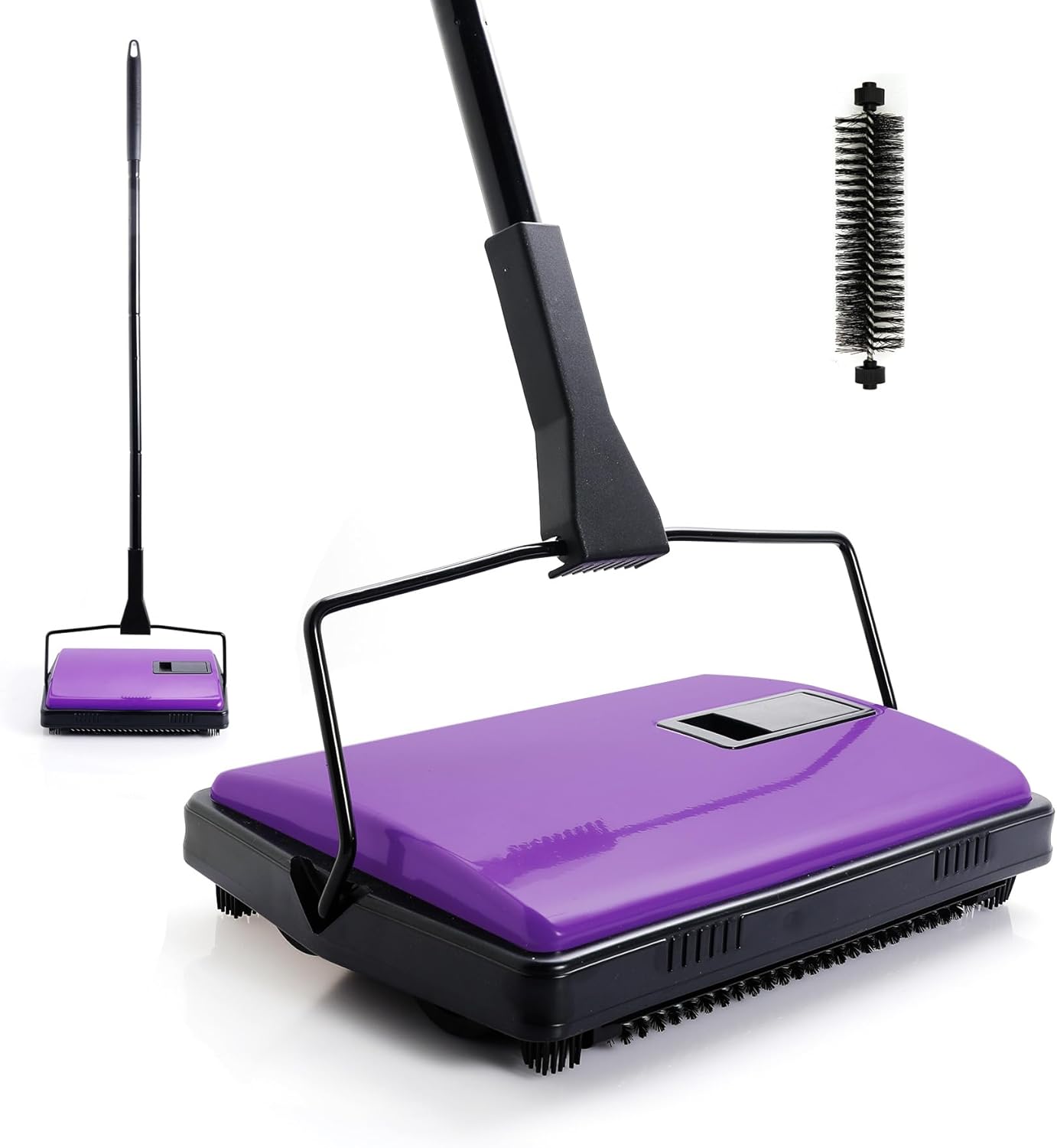 Yocada Carpet Sweeper Cleaner Manual Household Sweeper for Home Office Low&Undercoat Carpets Rugs Pet Hair Dust Scraps Paper Small Rubbish Cleaning with a Brush 48.03"