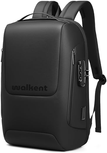 WALKENT Premium 15.6″ Laptop Bag | Semi-Hard Shell | Anti-Theft Pocket with In-Built Lock | Waterproof Fabric & Zipper | For Office, College – Mia,…