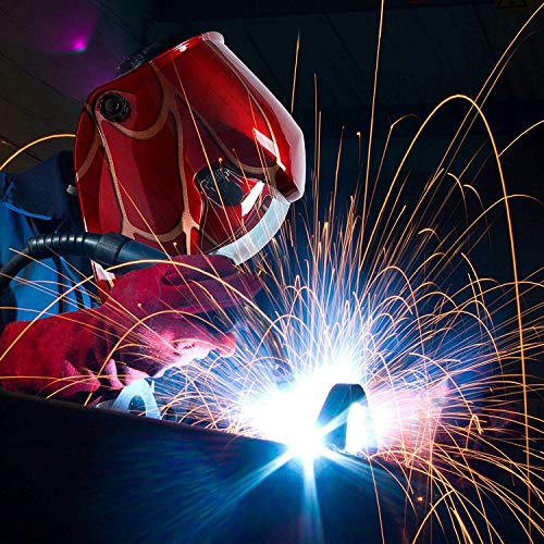 OHMOTOR Automatik Schweißhelm großes Sichtfeld Solar Schweissmaske Automatikhelm für MIG/MAG/TIG/Schleifen/Lichtbogenschweißen/Plasma schneiden-CE/RoHS Zertifiziert (Rote Spinne) - Image 4