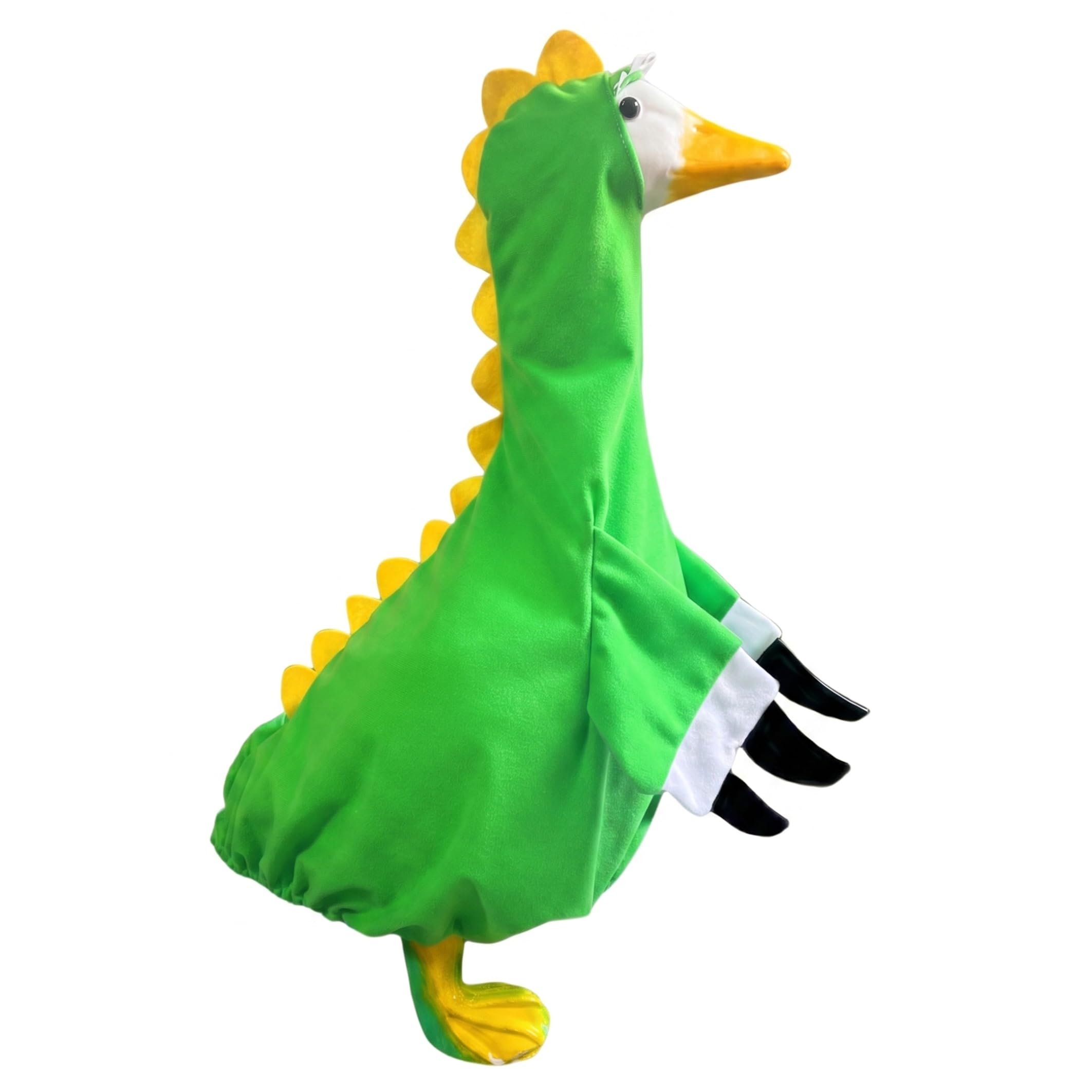 Monwssoe Statues, Porch Geese Dinosaur Outfits, Porch Geese Clothes with Hoodie Lightweight Decorative Costume With Realistic Dinosaur Details, Green