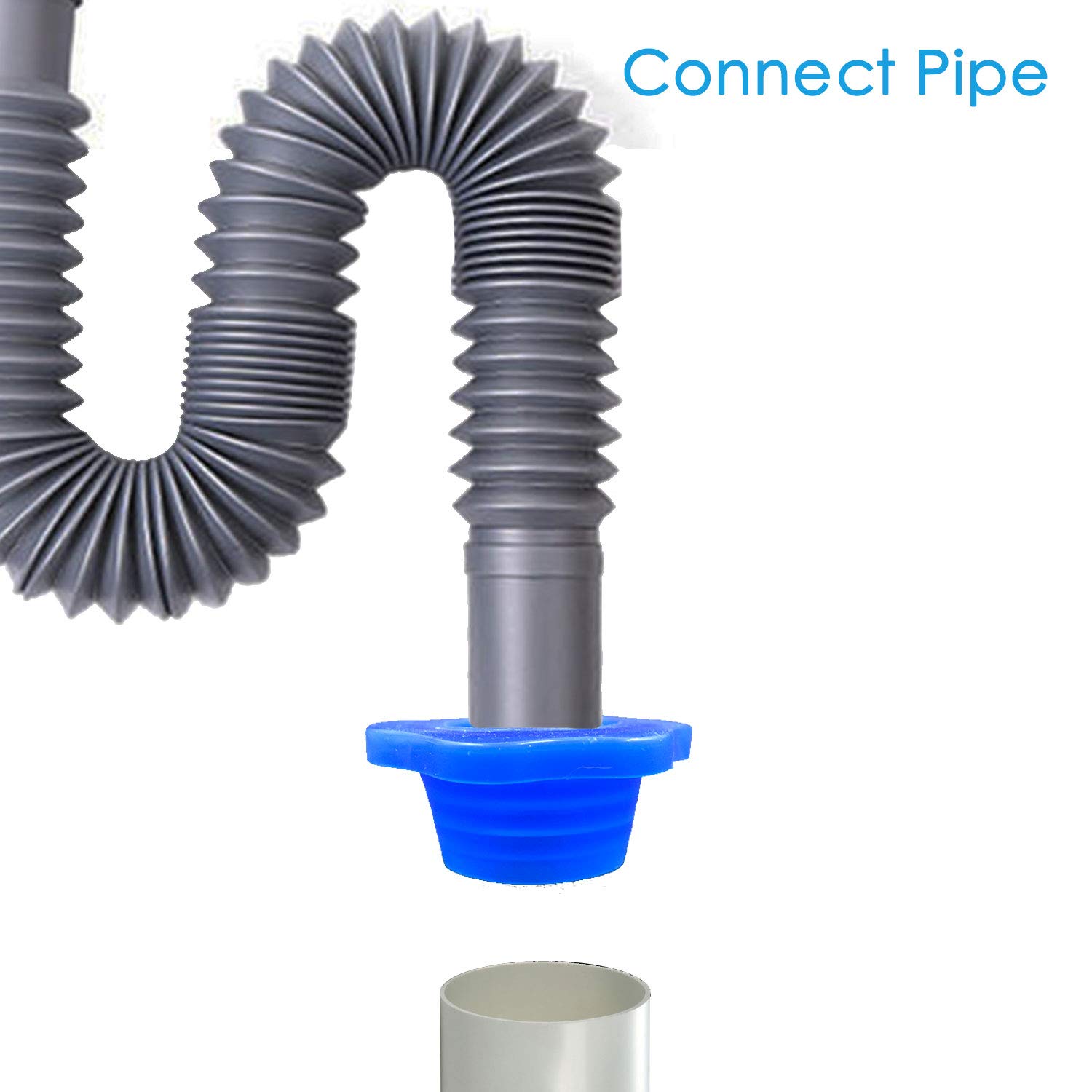 Paquete de 3 tubos de drenaje en forma de flor azul, desodorante, tapón de silicona, anillo de sellado para lavadora, lavandería, baño, bañera (2.36 x 1.50 pulgadas) 6
