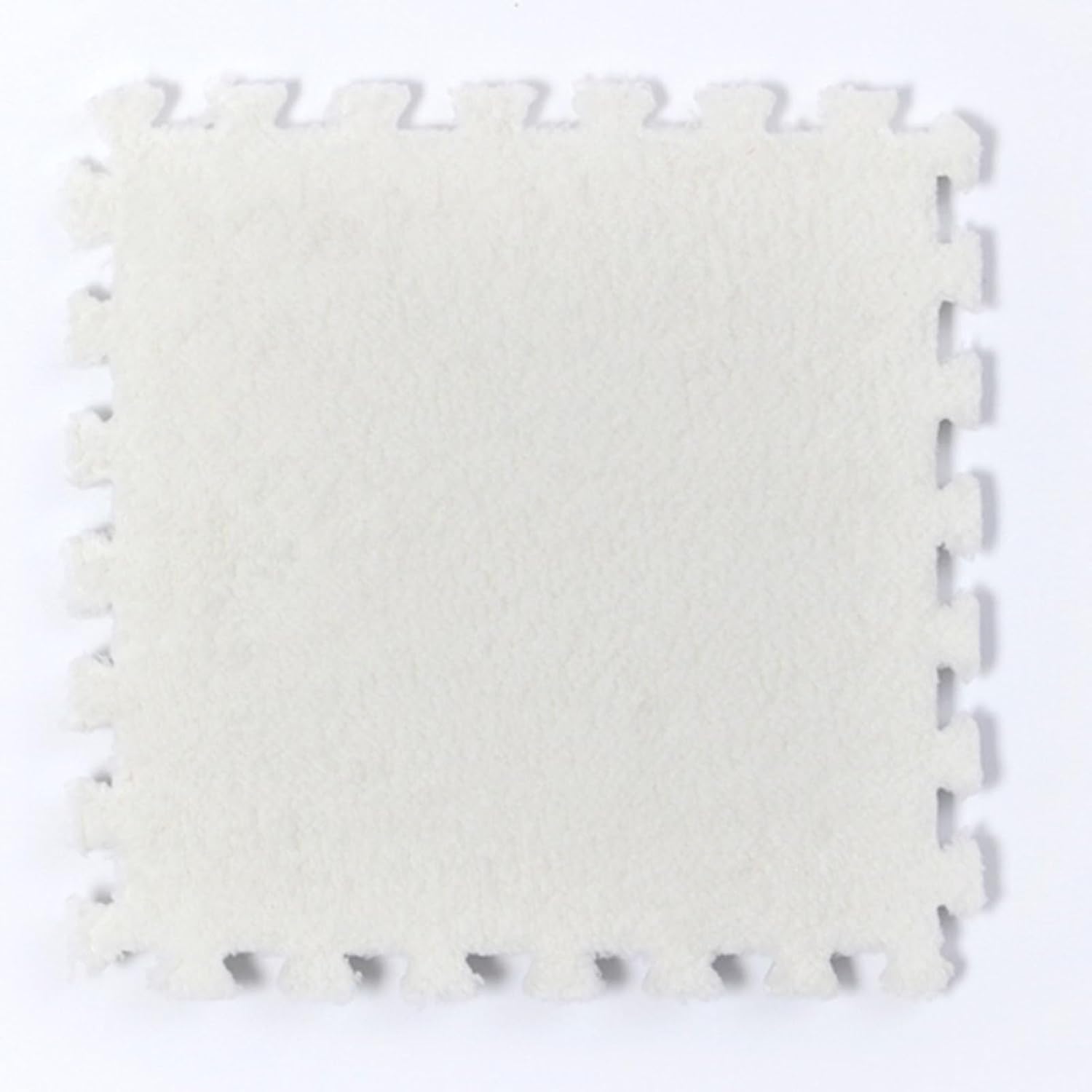 LNNNW Plush Piezas Alfombra Puzzle Alfombra de Espuma de Felpa for Gatear, Alfombra Cuadrada entrelazada de Rompecabezas, Alfombra Antideslizante DIY, 10/12/16/20 Uds.(Bianco,16pcs)