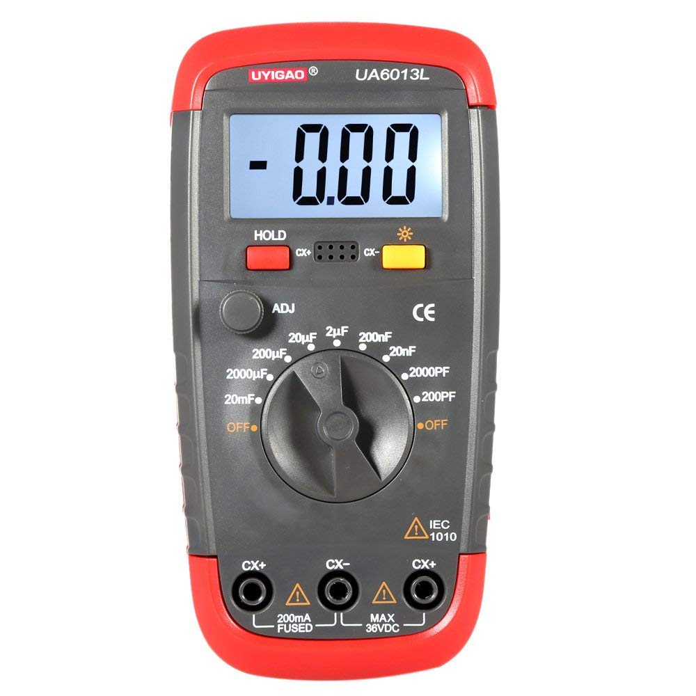 UYIGAO UA6013L Tragbarer digitaler LCD -Kondensator Digitaler Kapazitätsmesser -Kapazitätsmesser -Tester -Kondensator Tester mit LCD -Hintergrundbeleuchtung für