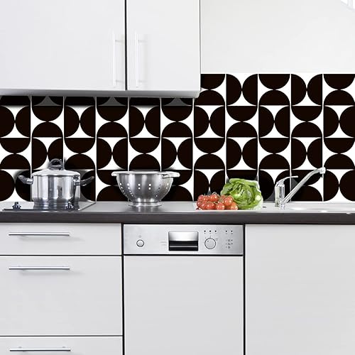 Miniatura 9 de Alwayspon T045 - 12 calcomanías mate para azulejos de pared, autoadhesivas, para cocina, baño, 5.9 x 5.9 in, color rosa medio redondo, 12 unidades