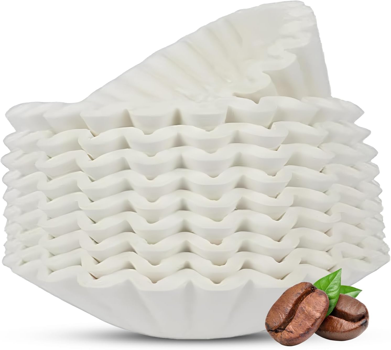 Coffee Filter Papers x 1000 - Commercial Coffee Filters for Commercial Machine | 18.8 x 18.4 x 18.4 cm Commercial Machine Basket Papers