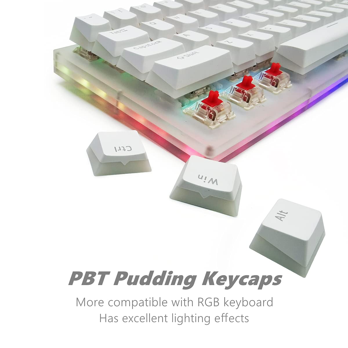Womier SK87 Hot Swappable Keyboard,TKL Mechanical Keyboard, RGB Gaming Keyboard Pudding Keycaps