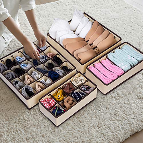MELLIEX 4-pack ondergoed lade organizer opvouwbare garderobe verdeler organizer voor slipjes, sokken, bh's, stropdassen - Image 7