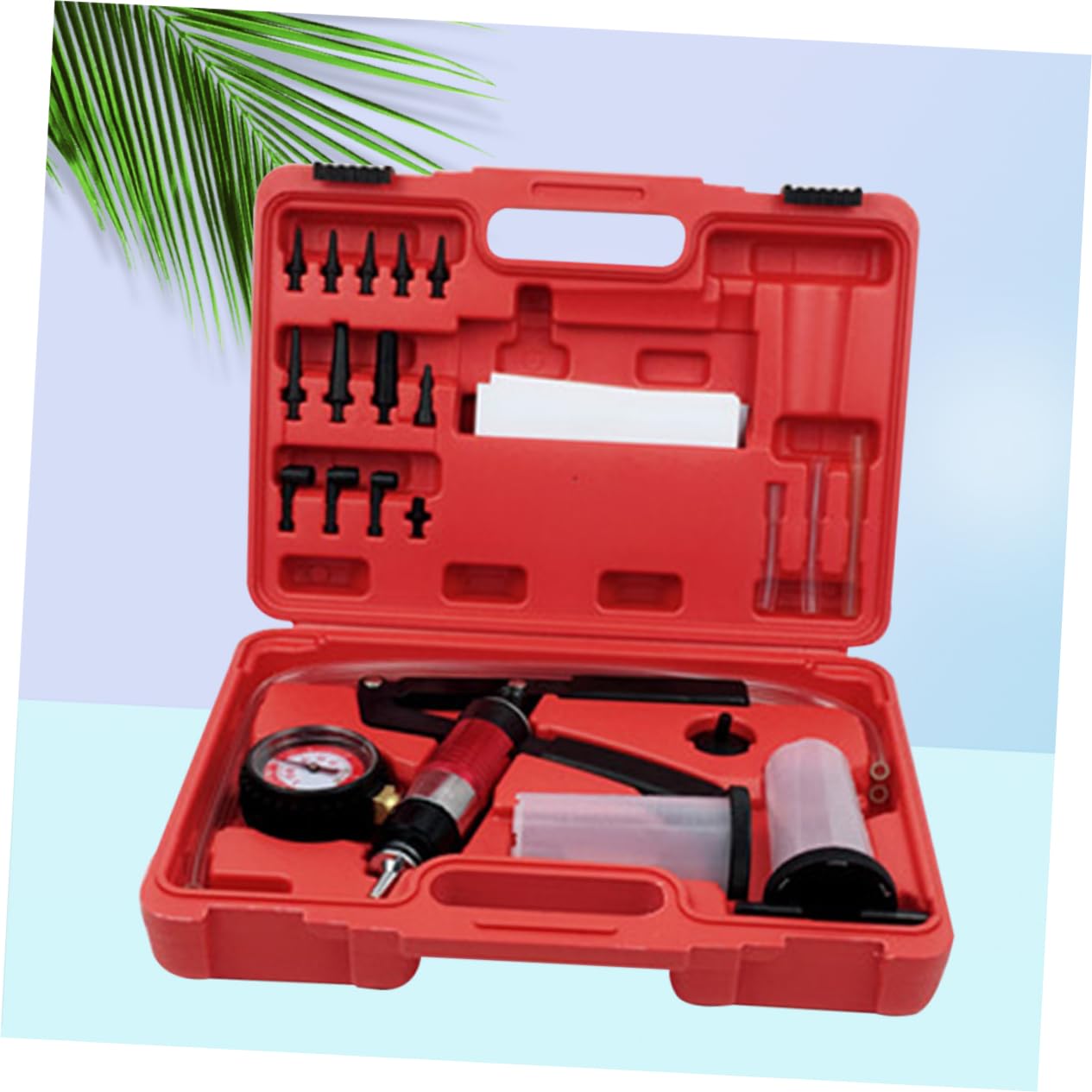 Zerodeko Bomba De Vacío Manual para Purga De Frenos Cuerpo De Bomba De Vacío Herramienta De Protección contra Vapor Kit De Purga De Frenos para Automotriz