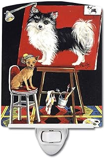 Caroline's Treasures PPP3072CNL Chihuahua Think Big Ceramic Night Light Compact, UL-Certified, Ideal for Bedroom, Bathroom, Nursery, Hallway, Kitchen, 6x4x3, Multicolor