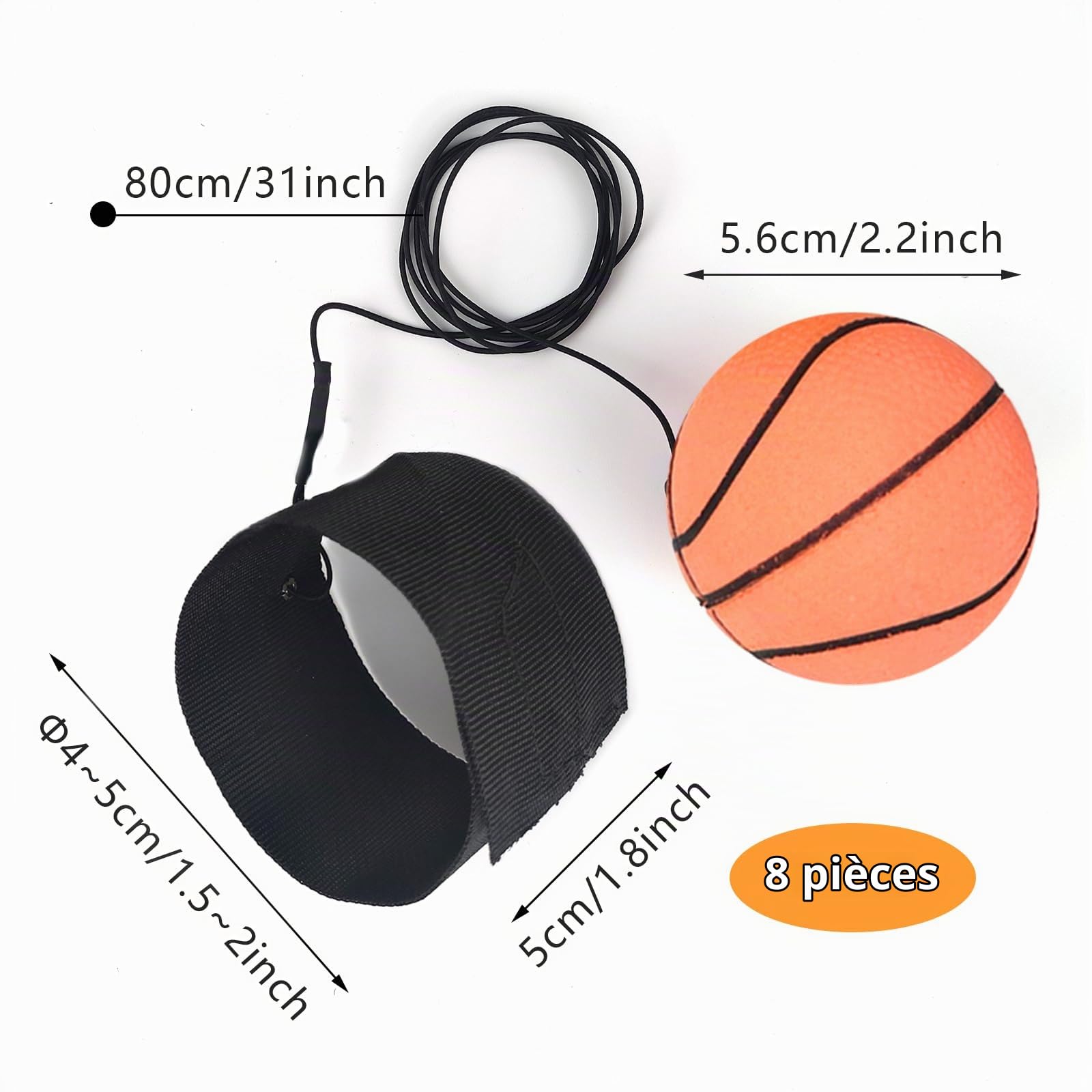 PartyKindom 4 Balles Poignet Élastiques – Set Basket + Football – Renforce Mains Et Doigts – Cadeau Sportif Garçon Fille – Jeu Réflexe Extérieur