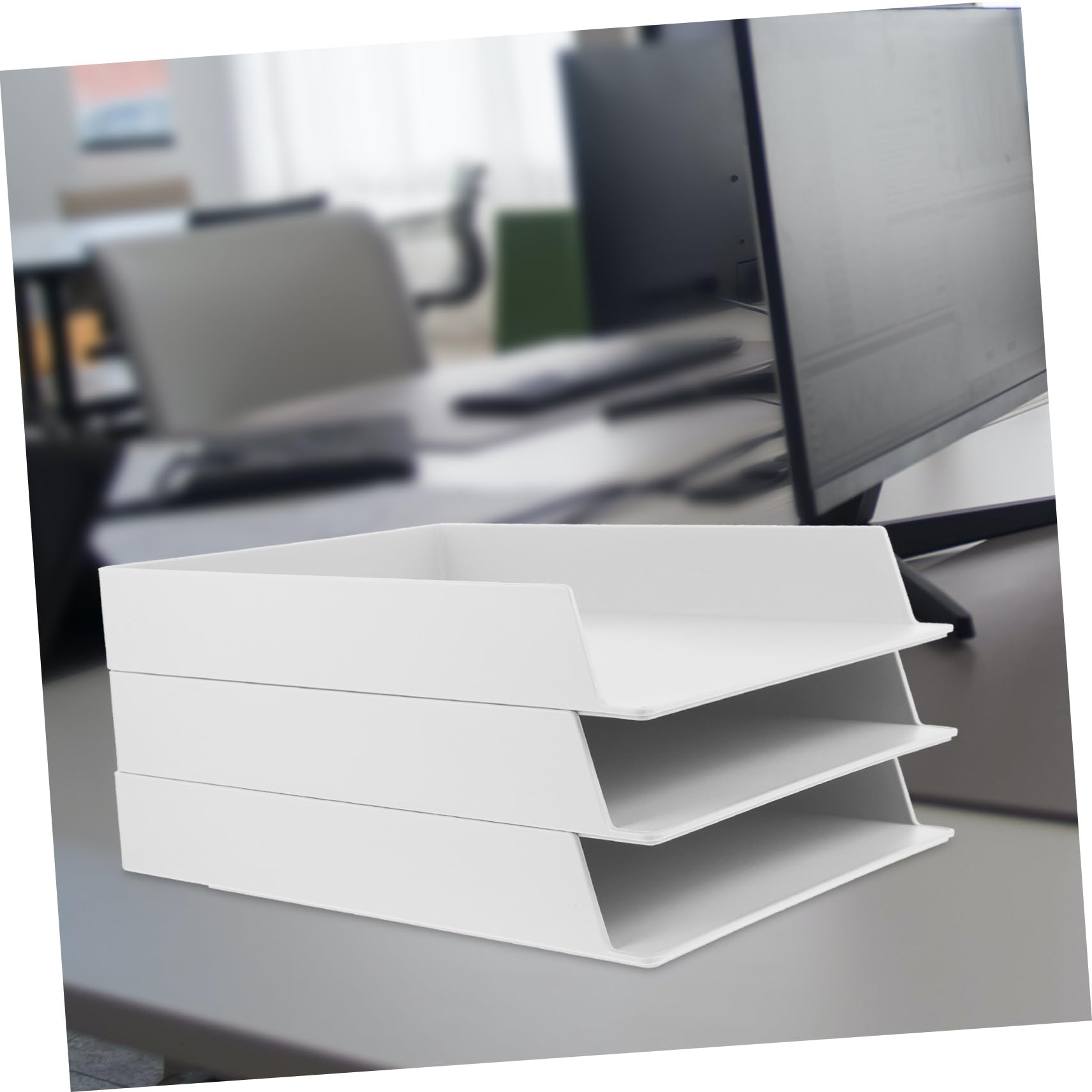 3piezas Estante para Archivador De Abs Estantería De Escritorio Organizador De Oficina Contenedor De Papelería para y Oficina