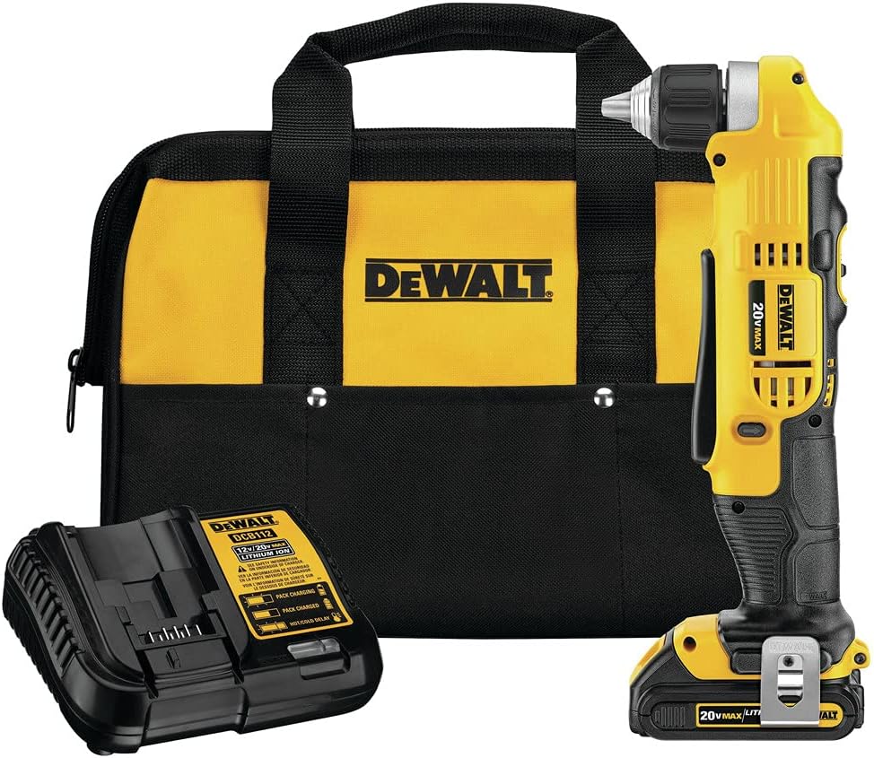 DEWALT 20V MAX Right Angle Cordless Drill/Driver Kit (DCD740C1