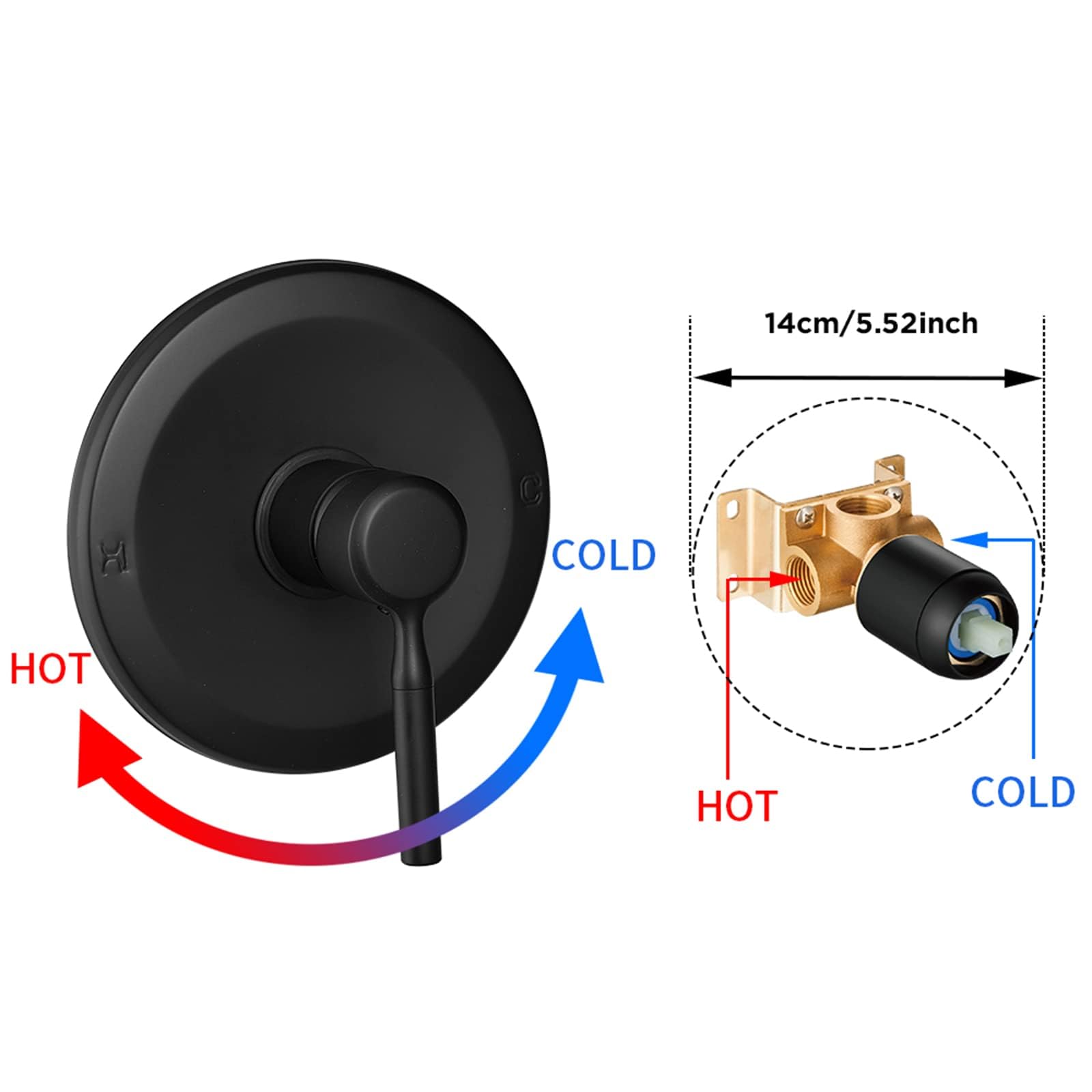 Juego completo de cabezal de ducha y grifo negro con válvula de ducha con cabezal de ducha de alta presión de 6 pulgadas, kit de moldura Regaderas para Baño Modernas