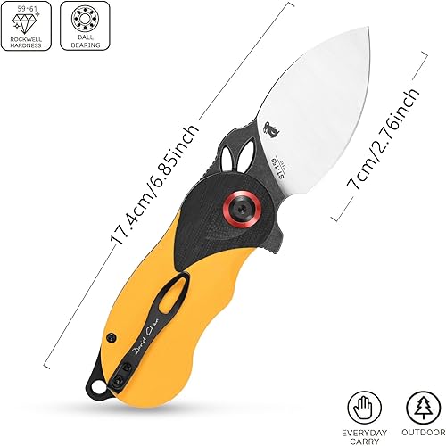 Miniatura 2 de Sitivien ST159 - Cuchillo plegable, hoja de acero K110 con mango G10, cuchillo de herramienta EDC de la serie del zodiaco chino para acampar al aire