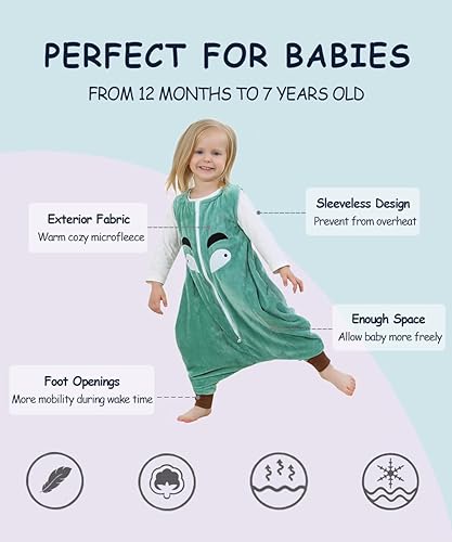 Vista 10 de Bycc Bynn Saco de forro polar para dormir con pies, sin mangas, para bebé, saco de dormir Estrella