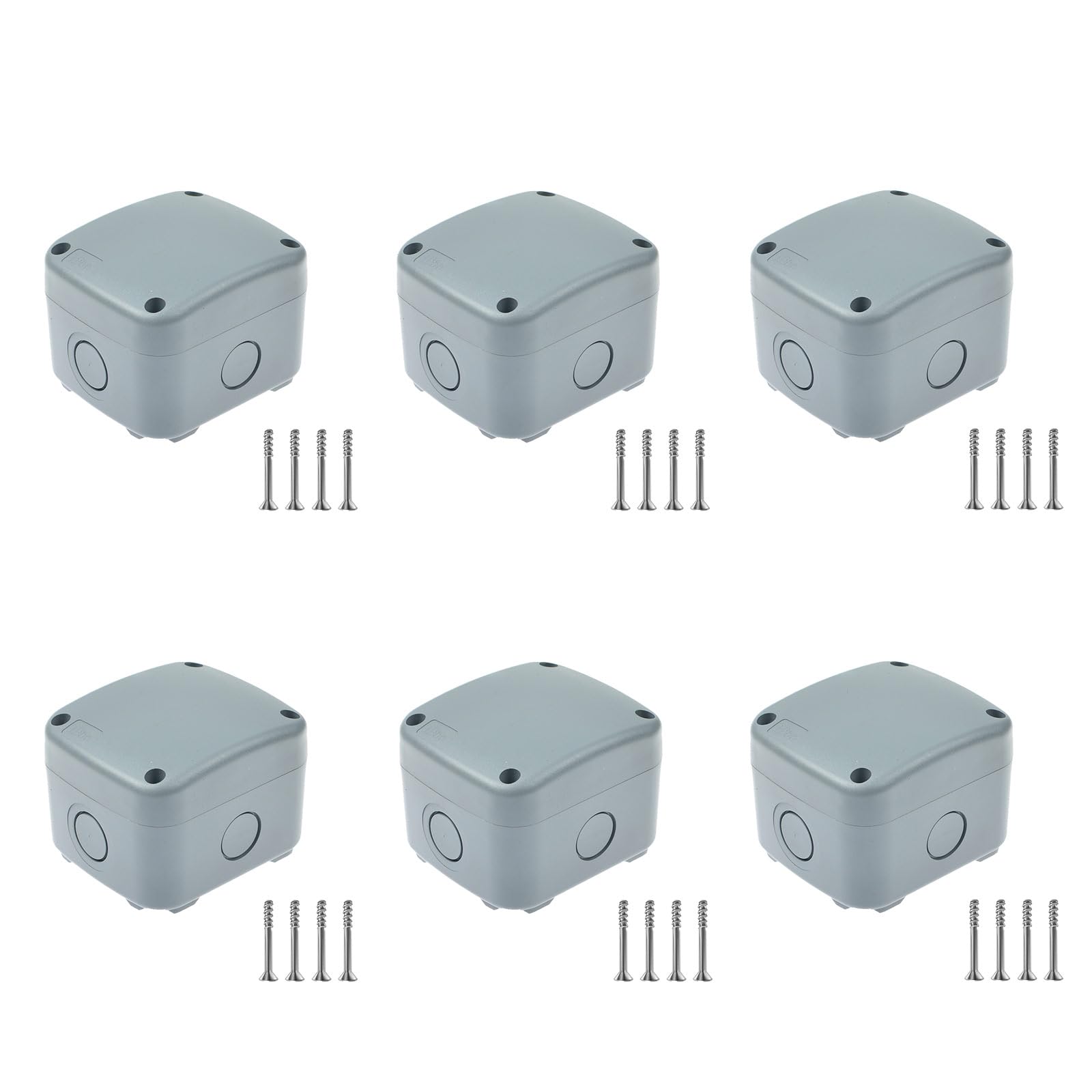 Waterproof Junction Box,Nineleaf PVC/ABS Outdoor Junction Box Electrical,3 1/4 inch x 2 3/4 inch x 2 1/4 inch (86x74x62mm),Exterior Device Box,Universal Electrical Project Enclosure Box,Grey,6PK-picture-16