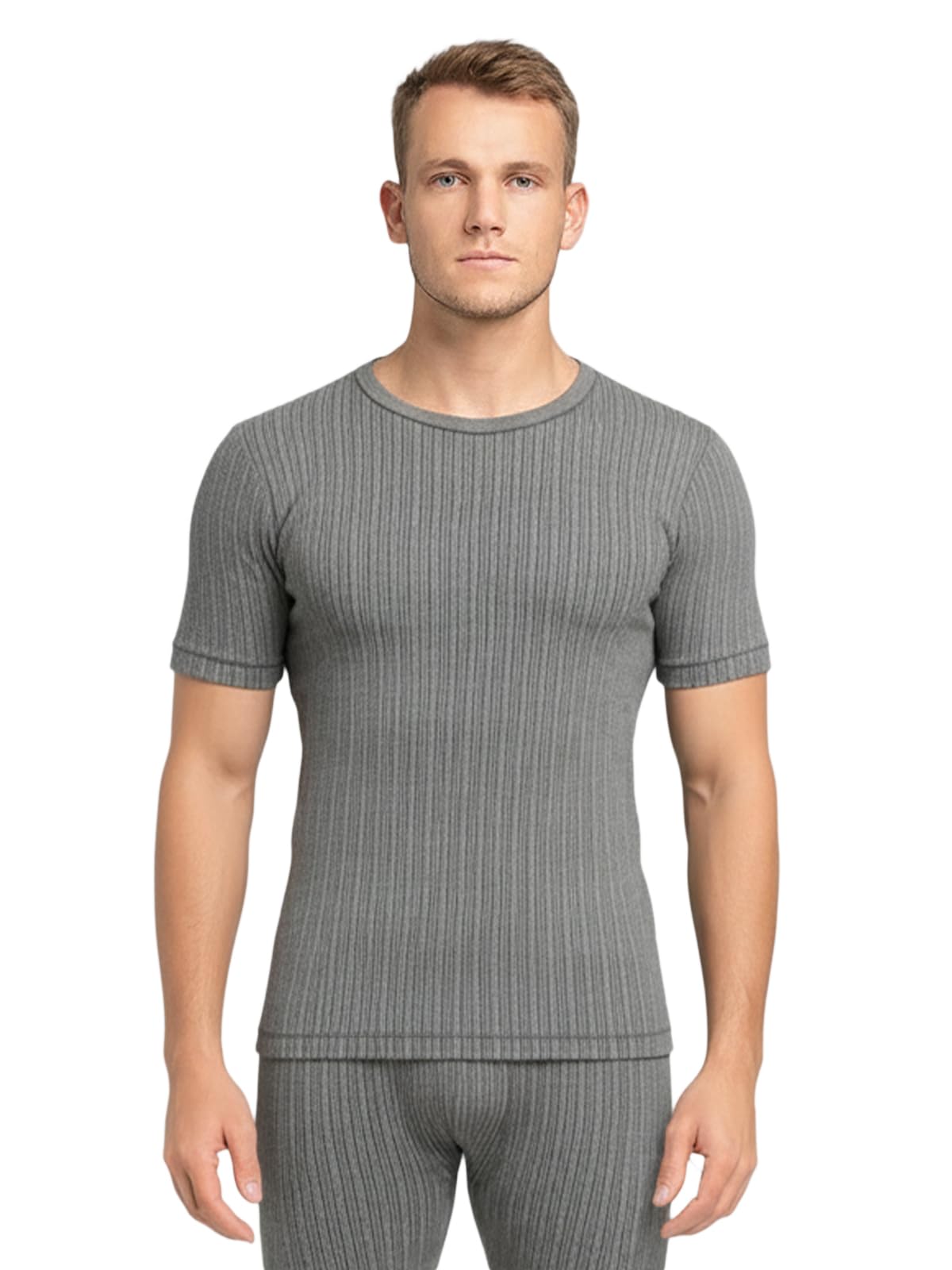 lux cozi HEATEK Round Neck Half Sleeves Thermal Top for Men | Style 333| Ultra Soft, Extra Warm | Pack of 1-picture-42