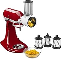 KitchenAid KSMVSA Fresh Prep Slicer/Shredder Attachment for Stand Mixers - 3 Blades, Dishwasher Safe, Versatile Veggie Prep