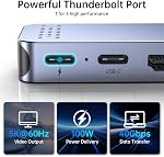 USB C Hub Multiport Adapter for MacBook Pro/Air M1 M2 M3 M4 M5 2026-2018, Melelink 8 in 2 Mac USB Adapter Dongle MacBook Accessories with HDMI 4K, Thunderbolt 3, USB C&A Data Ports, SD/TF Card Reader