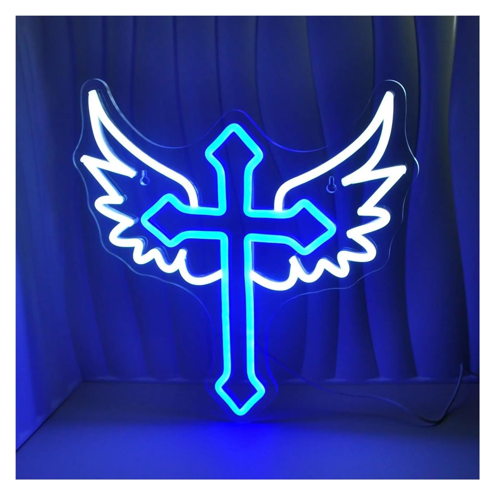 LEMST Sign Lamp Cross Neon Sign,Suitable for Home Decoration, Prayer Rooms and Churches 35x34cm