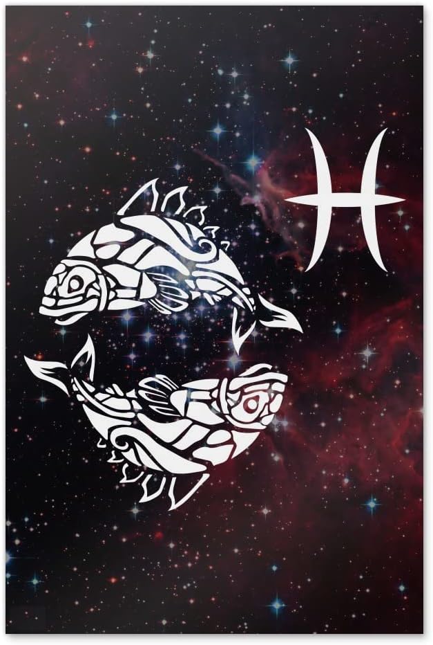 GRAPHICS & MORE Pisces Fish Zodiac Sign Horoscope in Space Wall Art Picture Paper Poster Décor Home Decoration