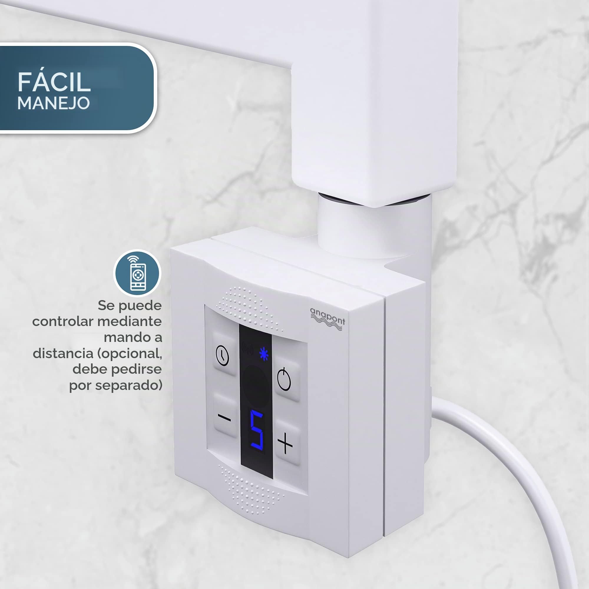 Radiador Toallero Eléctrico "Green " 1175h X 500b, con 4 Timer, Eléctrico Radiador Toallero Blanco Recto, Radiador Toallero Eléctrico, Radiador Toallero Eléctrico, Secador de Toalla