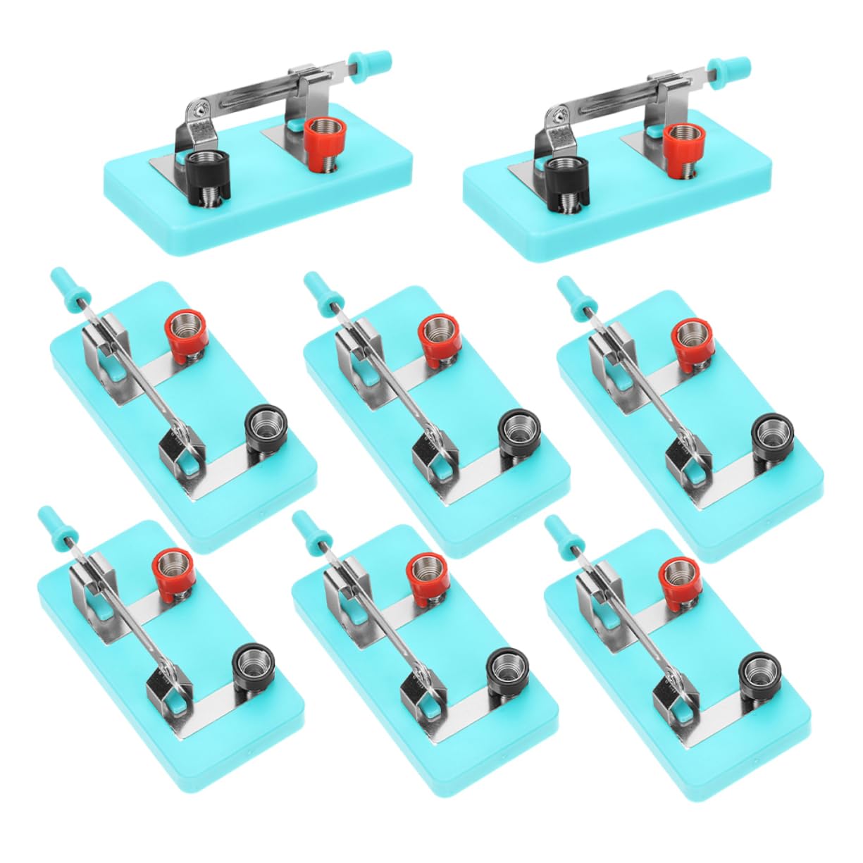 ERINGOGO 8 Knife Switches Single Pole Single Throw Switch for Electric Circuits Physics Lab Equipment Blue