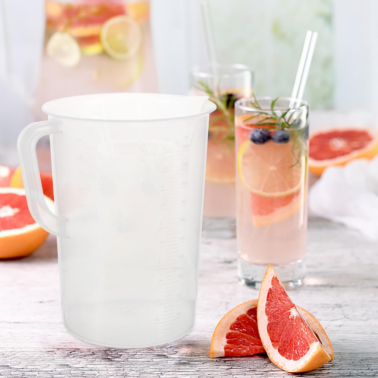 Pichet à doser de 5 litres avec tableau de conversion pratique pour huile et fluides, pelouse, produits chimiques, moteur à soude