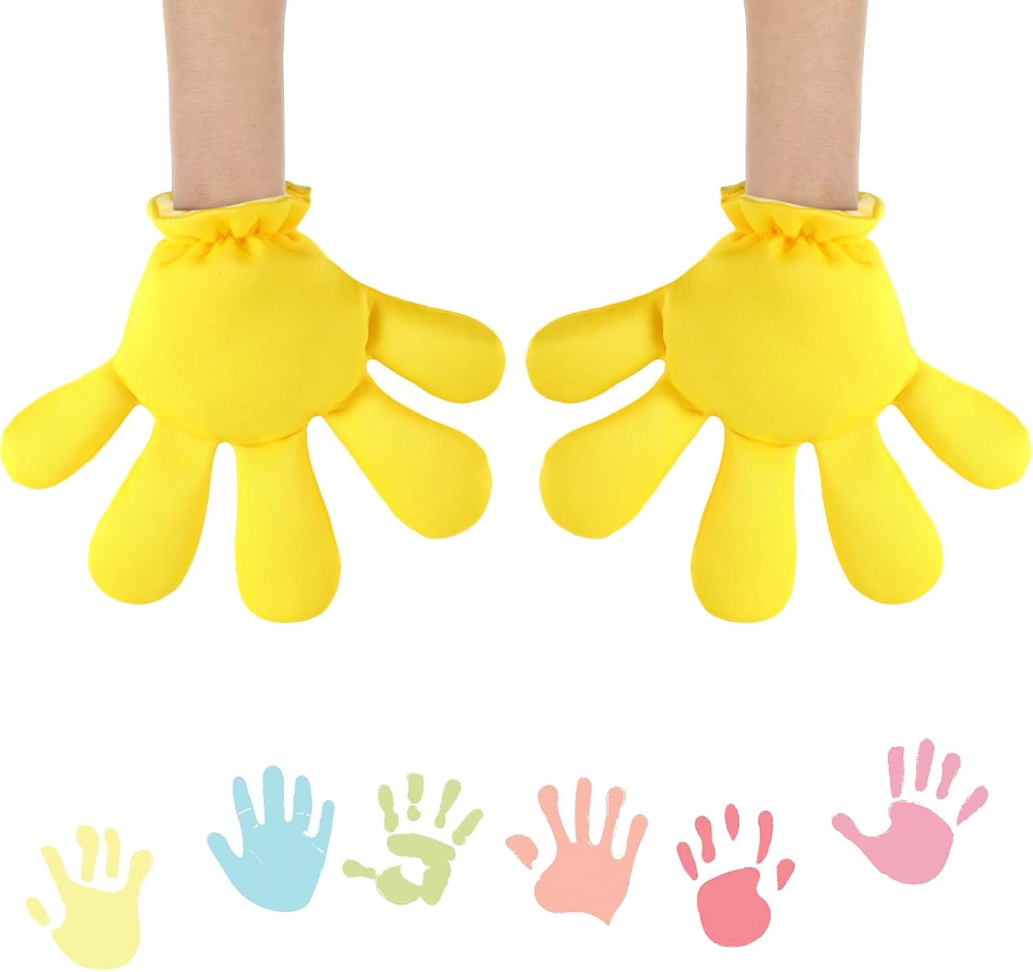Geyoga 2 Pairs Jumbo Cartoon Hands Large Costume Gloves, Halloween Gloves for Party Birthday Role Playing Costumes