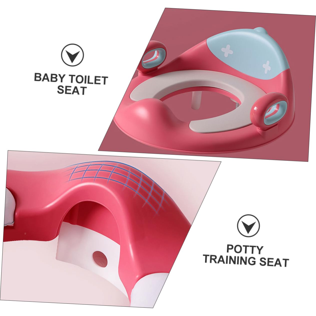 VICASKY Asiento de inodoro para niños de material de poliuretano, con asas seguras portátiles, fácil instalación, ideal para niños pequeños