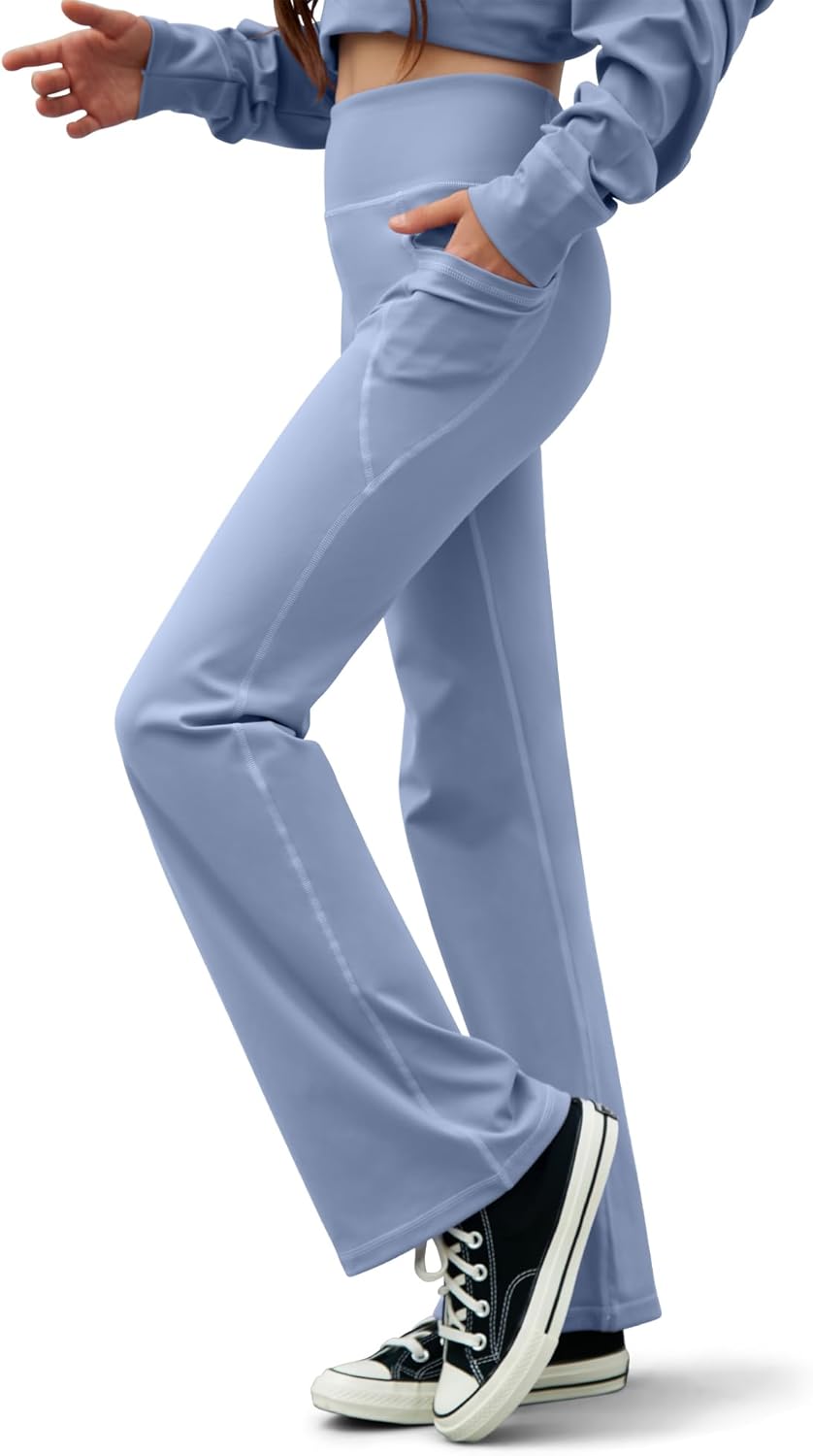 Girl’s Flare Leggings with Pockets High Waisted Yoga Bootcut Pants Kids Stretchy Dance Pants Activewear for Teens Girl’s Flare Leggings with Pockets High Waisted Yoga Bootcut Pants Kids Stretchy Dance Pants Activewear for Teens