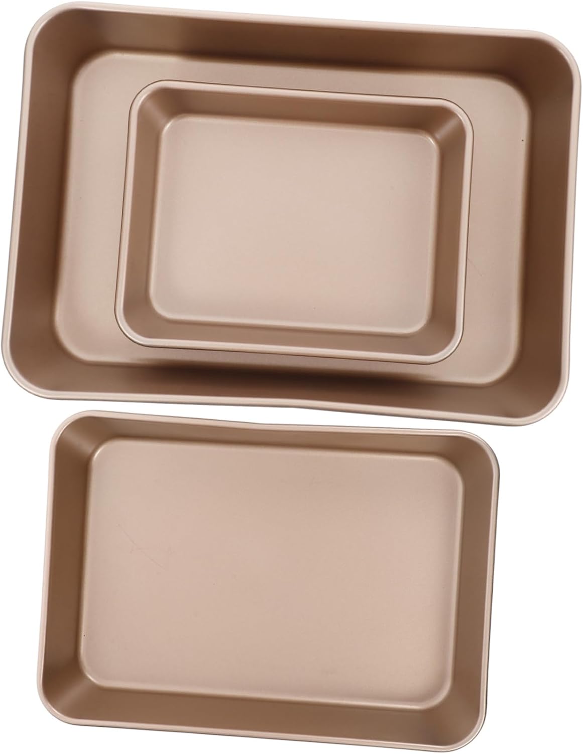 3pcs Nonstick Deep Baking Pan Heavy Duty Rectangle Bakeware for Cakes Lasagna Bread Finish for Oven Toaster Oven